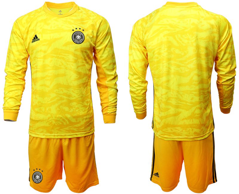 Men 2019-2020 Season National Team Germany yellow goalkeeper long sleeve Soccer Jersey->germany jersey->Soccer Country Jersey